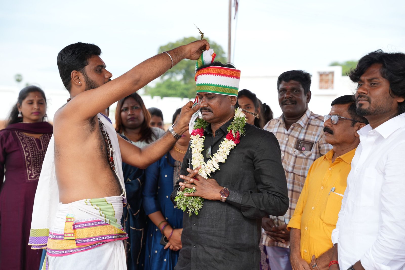 Famous person in Madurai, Jayakumar Jayabharath, delivering a speech as Founder & Managing Director of Jayabharath Homes.