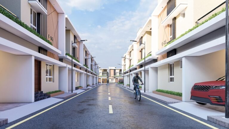 Premium gated community villas in Madurai with landscaped roads